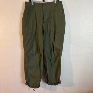 US Army Mens Cotton Wind Resistant Poplin Trousers Cargo Olive Green Pants